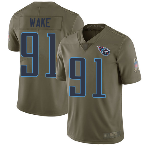 Tennessee Titans Limited Olive Men Cameron Wake Jersey NFL Football #91 2017 Salute to Service->tennessee titans->NFL Jersey